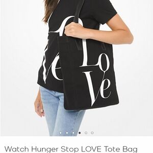 Michael Kors Watch Hunger Stop LOVE Tote bag Canvas black